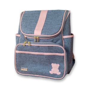 Mochila Para Bebê Baby Bless Cinza com Rose