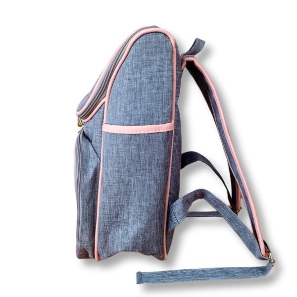 Mochila Para Bebê Baby Bless Cinza com Rose - Imagem 2
