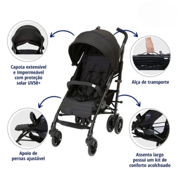 Carrinho De Bebê Chicco Liteway 4 - Passeio Retrátil - Imagem 5