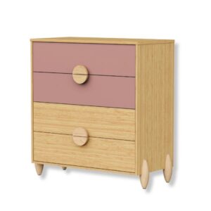 Cômoda Gracia Gaveteiro Naturale com Rosê Reller