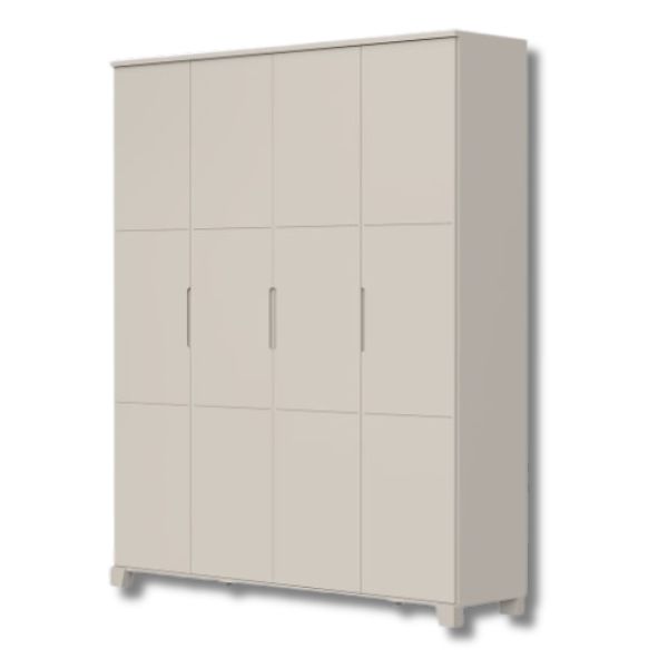 Roupeiro Luna 4 Portas Max Areia Fosco Reller