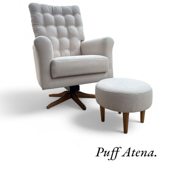 Poltrona Laura com Balanço e Giro e Puff Atena Mahler - Imagem 3