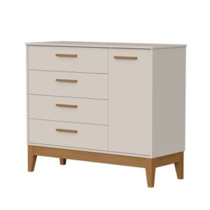 Cômoda Sapateira Flip 1 Porta 4 Gavetas Areia Fosco