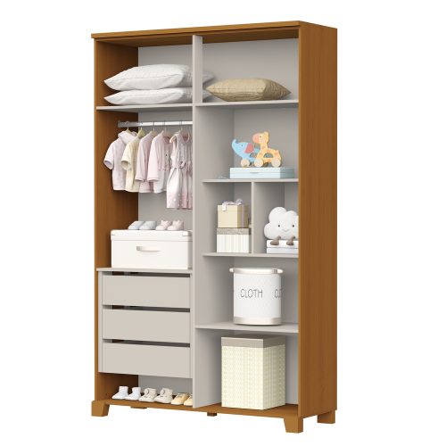 Roupeiro Luna 4 Portas Areia Fosco Savana Reller - Imagem 2