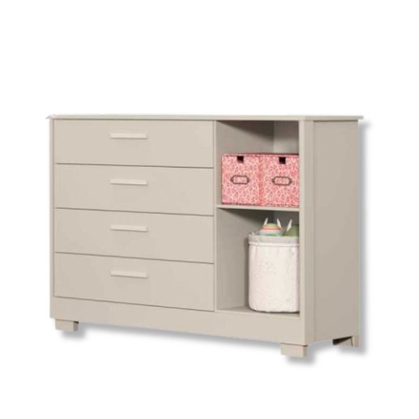 Comoda Zaki 1 Porta 4 Gavetas Areia Fosco - Imagem 2