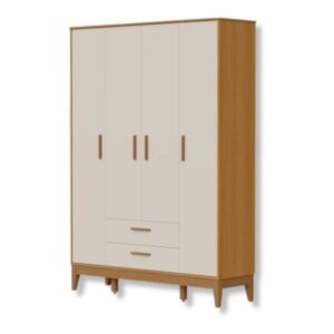 Roupeiro Flip 4 Portas 2 Gavetas Areia Fosco Savana