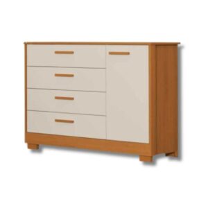 Comoda Zaki 1 Porta 4 Gavetas Areia Fosco Savana