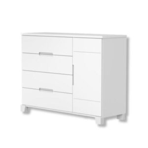 Cômoda Sapateira Luna  4 Gavetas, 1 Porta Branco Fosco  Reller