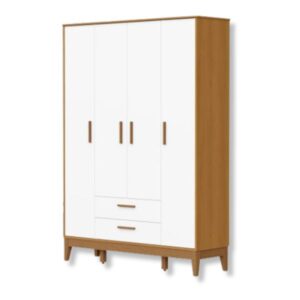 Roupeiro Flip 4 Portas 2 Gavetas Branco Fosco Savana