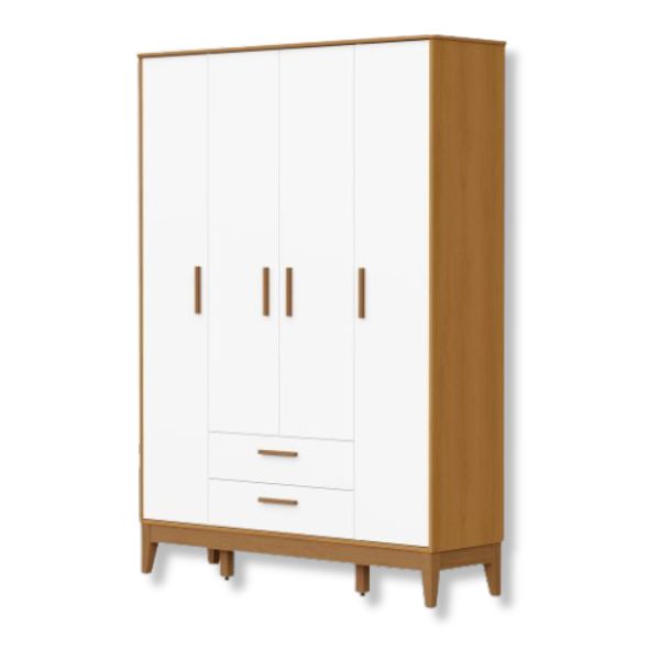 Roupeiro Flip 4 Portas 2 Gavetas Branco Fosco Savana
