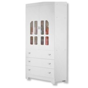 Roupeiro New Katatau 2 Portas 3 Gavetas Branco Brilho Reller