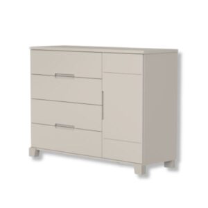 Cômoda Sapateira Luna  4 Gavetas, 1 Porta Areia Fosco  Reller