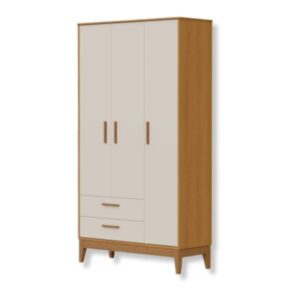 Roupeiro Flip 3 Portas 2 Gavetas Areia Fosco Savana