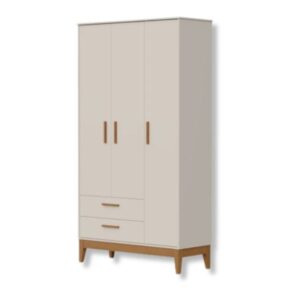 Roupeiro Flip 3 Portas 2 Gavetas Areia Fosco