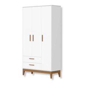 Roupeiro Flip 3 Portas 2 Gavetas Branco Fosco