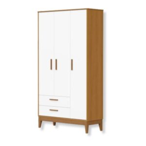 Roupeiro Flip 3 Portas 2 Gavetas Branco Fosco Savana