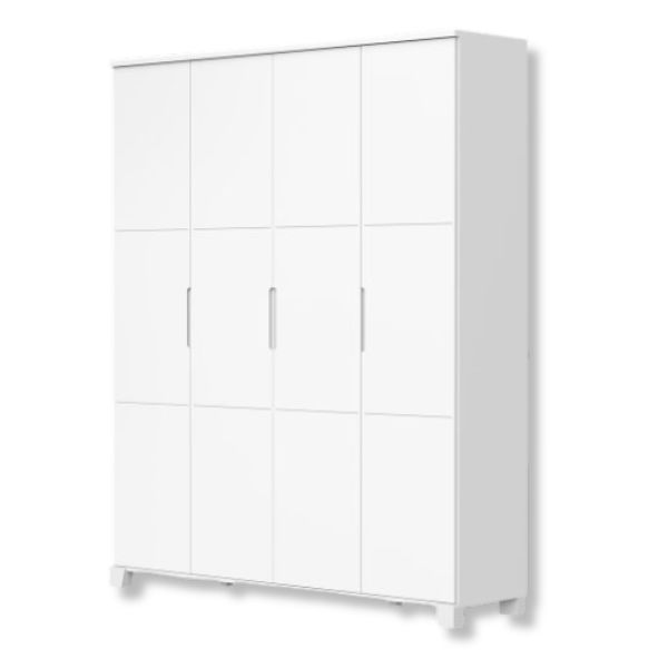 Roupeiro Luna 4 Portas Max Branco Fosco Reller