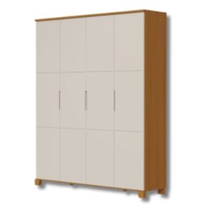 Roupeiro Luna 4 Portas Max Areia Fosco Savana Reller