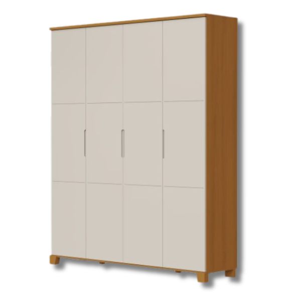 Roupeiro Luna 4 Portas Max Areia Fosco Savana Reller