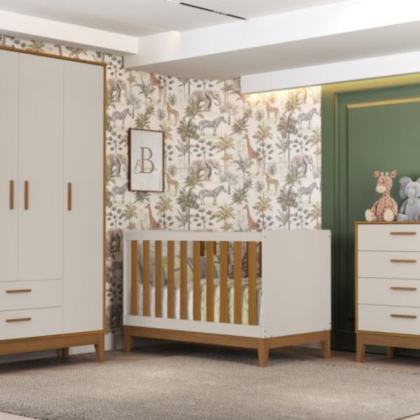 Roupeiro Flip 3 Portas 2 Gavetas Areia Fosco Savana - Imagem 2