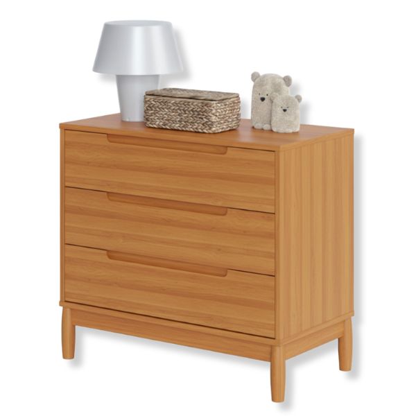 Cômoda Infantil 3 Gavetas Coleção Lion Cor Carvalho Avelã