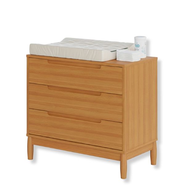 Cômoda Infantil 3 Gavetas Coleção Lion Cor Carvalho Avelã - Imagem 3