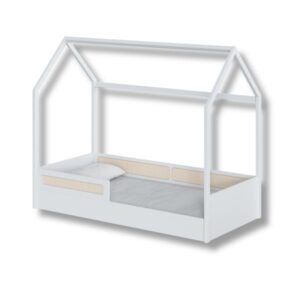 Cama Montessoriana Casinha Com Rattan Coleção Divertidamente Cor Branca Divicar