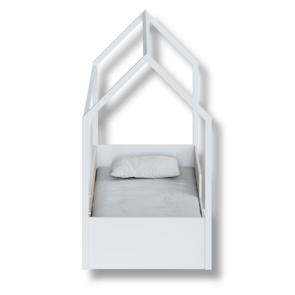Cama Montessoriana Casinha Com Rattan Coleção Divertidamente Cor Branca Divicar - Imagem 4
