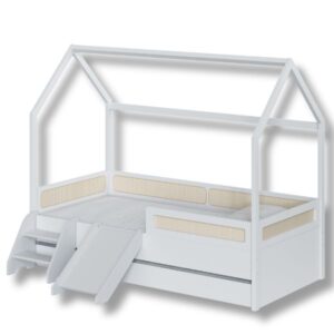 Bicama Infantil Com Casinha e Escorregador Coleção Divertidamente Cor Branca Divicar