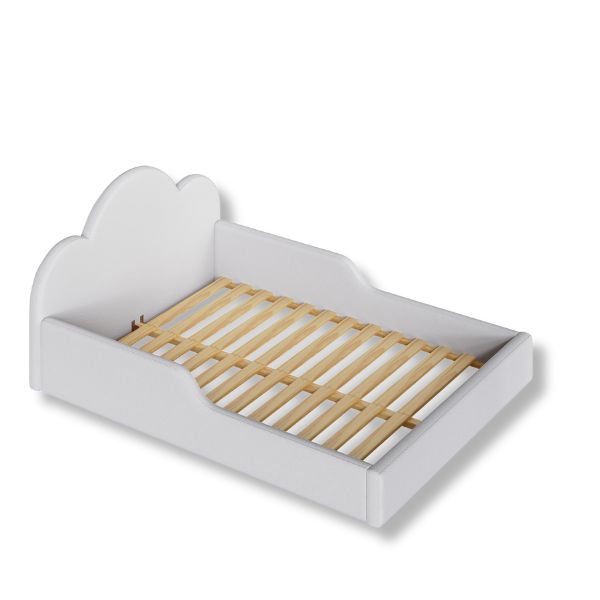 Cama Montessoriana Tamanho Casal Estofada Off Névoa Coleção Algodão Divicar - Imagem 2