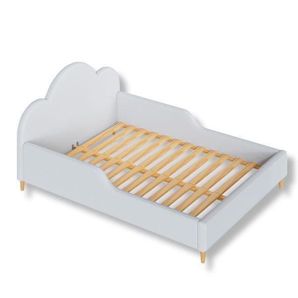 Cama Montessoriana Tamanho Casal Estofada Off Névoa Coleção Algodão Divicar - Imagem 4