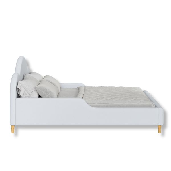 Cama Montessoriana Tamanho Casal Estofada Off Névoa Coleção Algodão Divicar - Imagem 5