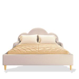 Cama Montessoriana Tamanho Casal Estofada Off Névoa Coleção Algodão Divicar