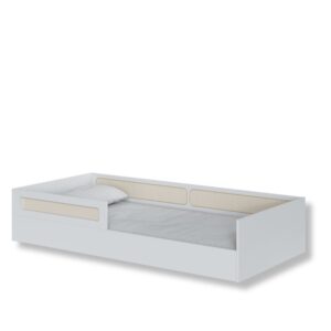 Cama Montessoriana Com Rattan Tamanho Solteiro Coleção Divertidamente Cor Branca Divicar