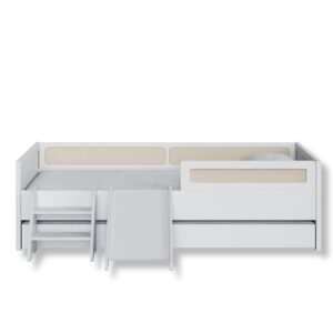 Bicama Infantil Com Escadinha e Escorregador Coleção Divertidamente Cor Branca Divicar