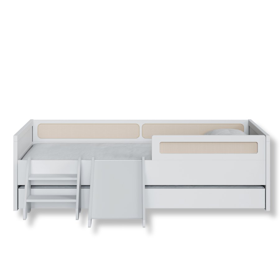 Bicama Infantil Com Escadinha e Escorregador Coleção Divertidamente Cor Branca Divicar