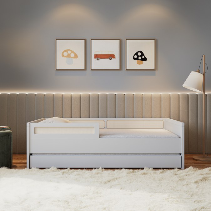 Bicama Infantil Com Escadinha e Escorregador Coleção Divertidamente Cor Branca Divicar - Imagem 7