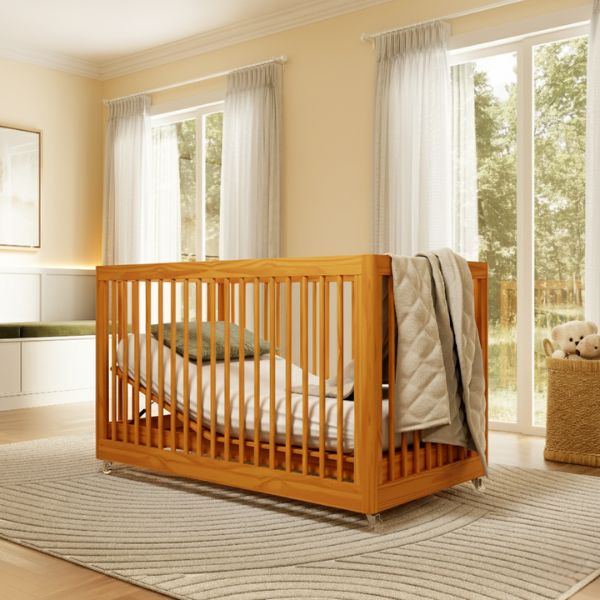 Berço 3 em 1 Evolutivo Coleção Lion Amadeirado Cor Carvalho Avelã Divicar - Imagem 2